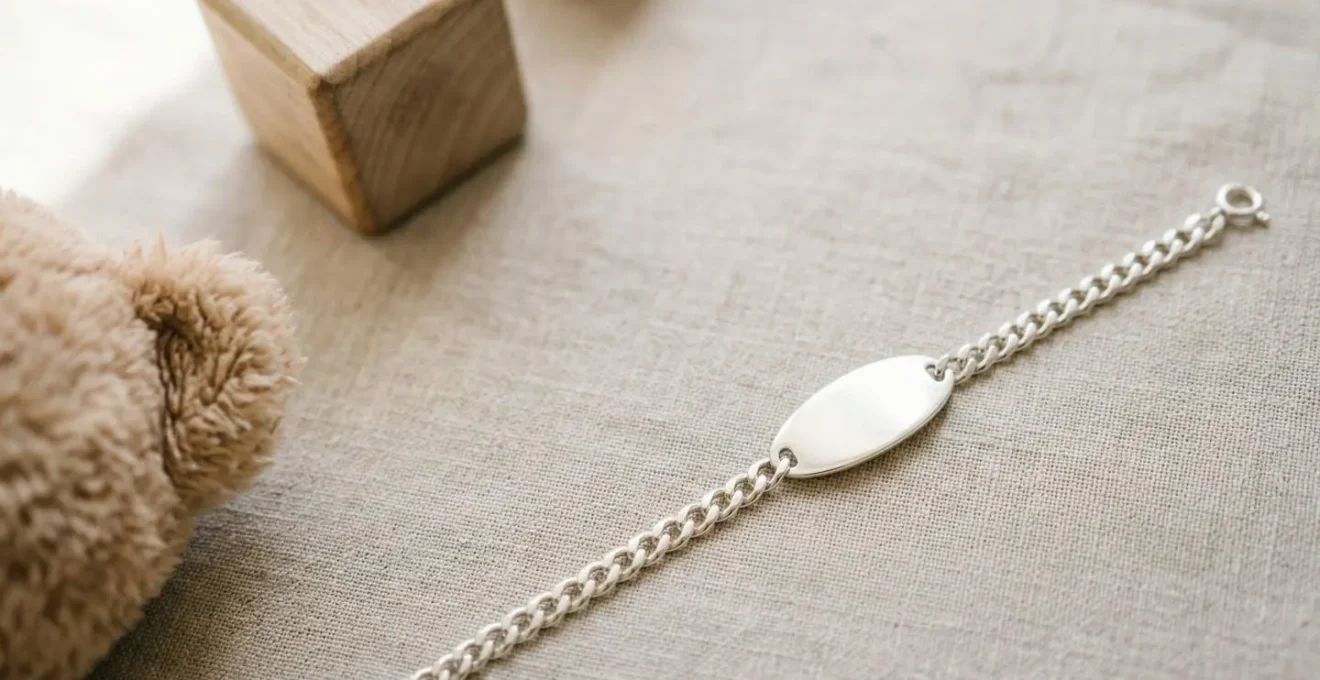 Pulsera esclava de plata para niño resistente a juegos infantiles